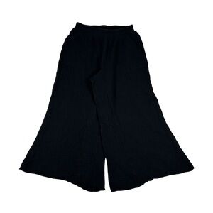 IVY JANE Gauzy Cotton Wide Leg Cropped Culottes Pants in Black Size Small